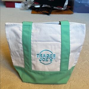 NWT Trader Joe’s TJ Viral Mini Pastel Canvas Tote Bag Mint NWT 💖